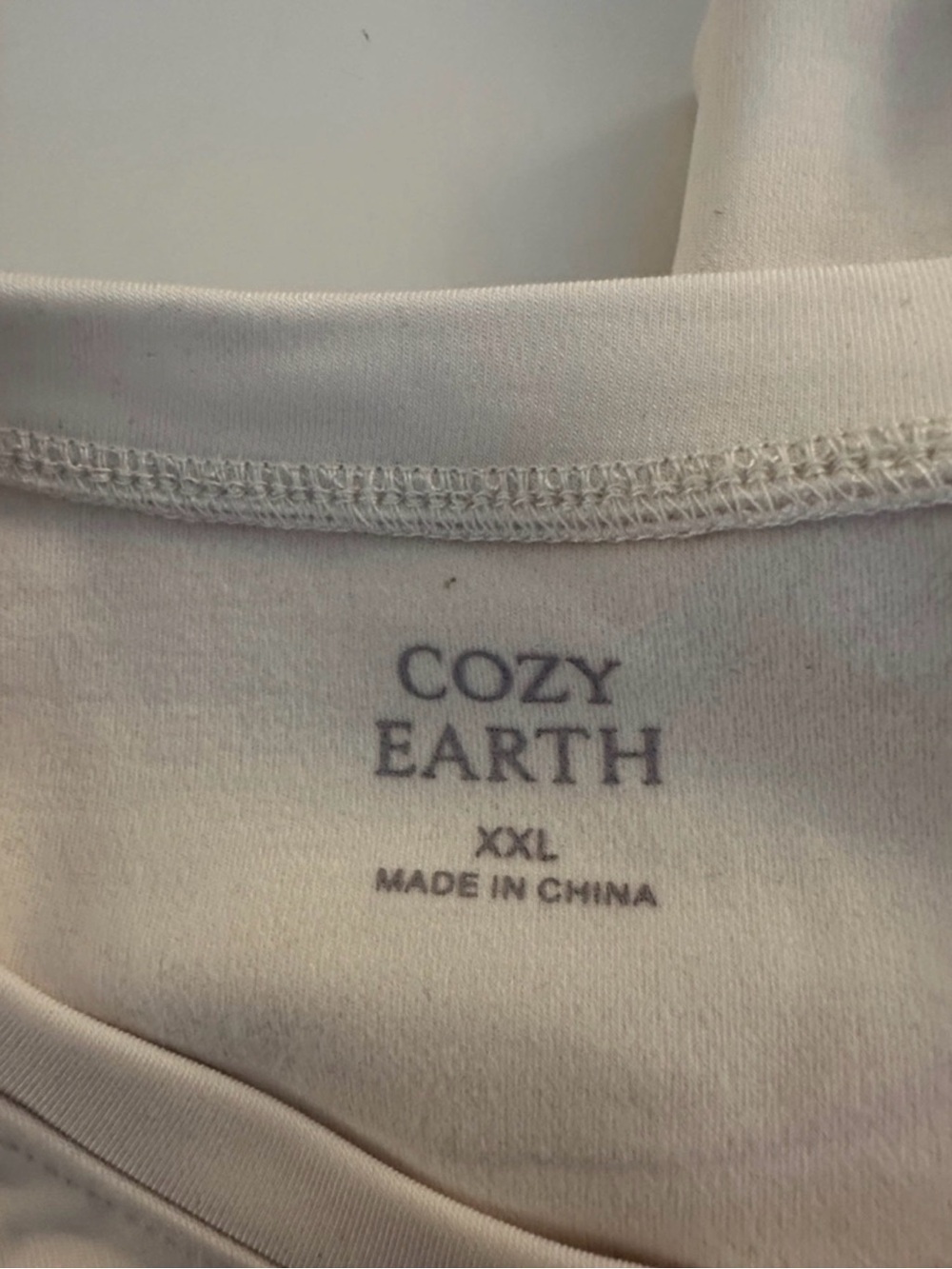 Cozy Earth Bamboo Ultra Soft Raglan Pullover Crew Top Ivory Size XXL 895 - Picture 7 of 11